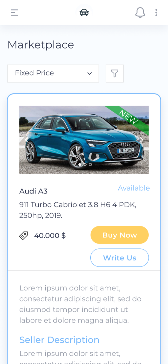 Mobile marketplace with a car expanded