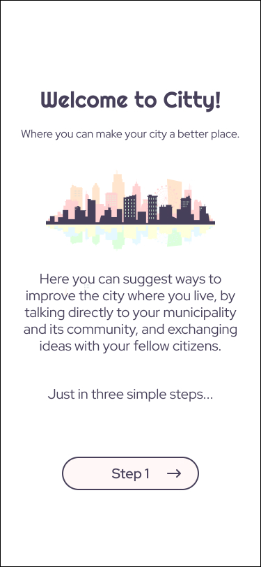 App welcome screen